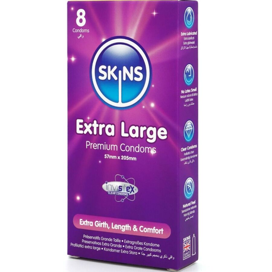 SKINS – TAMAÑO XL PRESERVATIVOS PREMIUM PACK 8