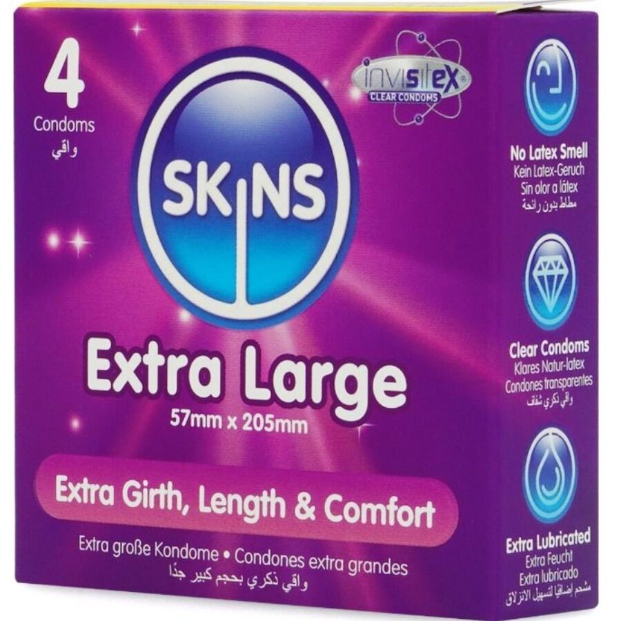 SKINS – TAMAÑO XL PRESERVATIVOS PREMIUM PACK 4