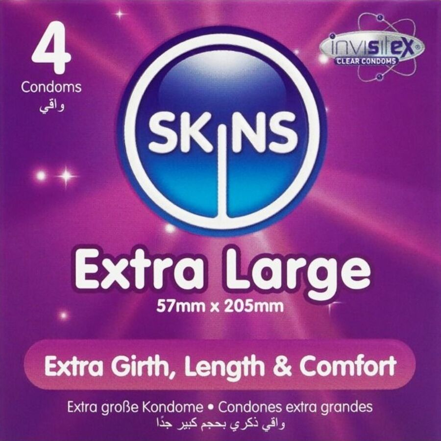 SKINS – TAMAÑO XL PRESERVATIVOS PREMIUM PACK 4