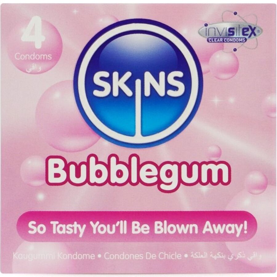 SKINS – PRESERVATIVOS PREMIUM SABOR CHICLE PACK 4