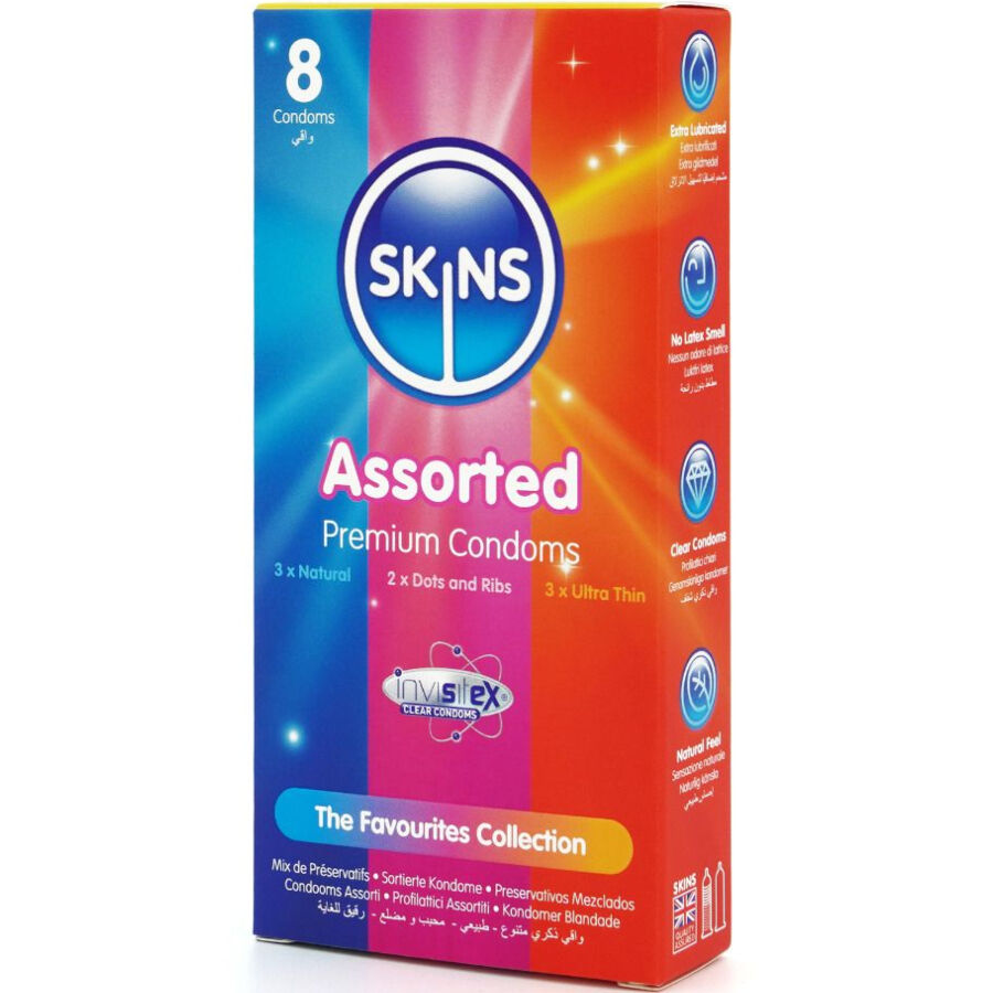 SKINS – SURTIDO PRESERVATIVOS PREMIUM PACK 8