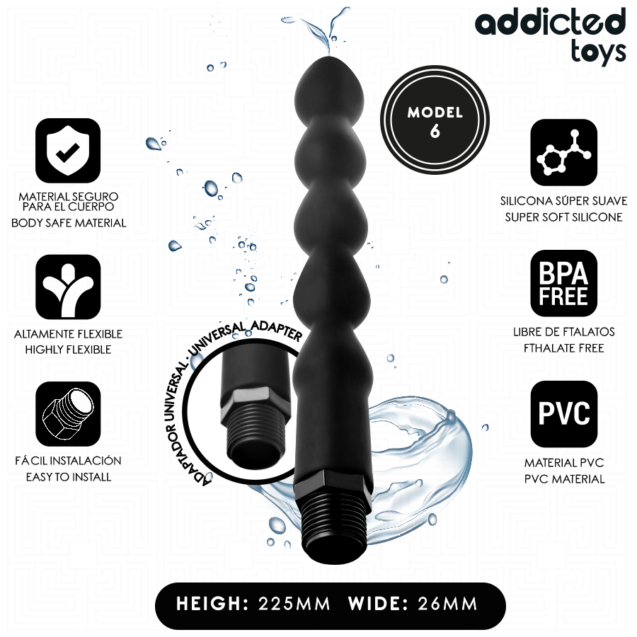 ADDICTED TOYS – LIMPIADOR ANAL CON ADAPTADOR UNIVERSAL MODELO 6