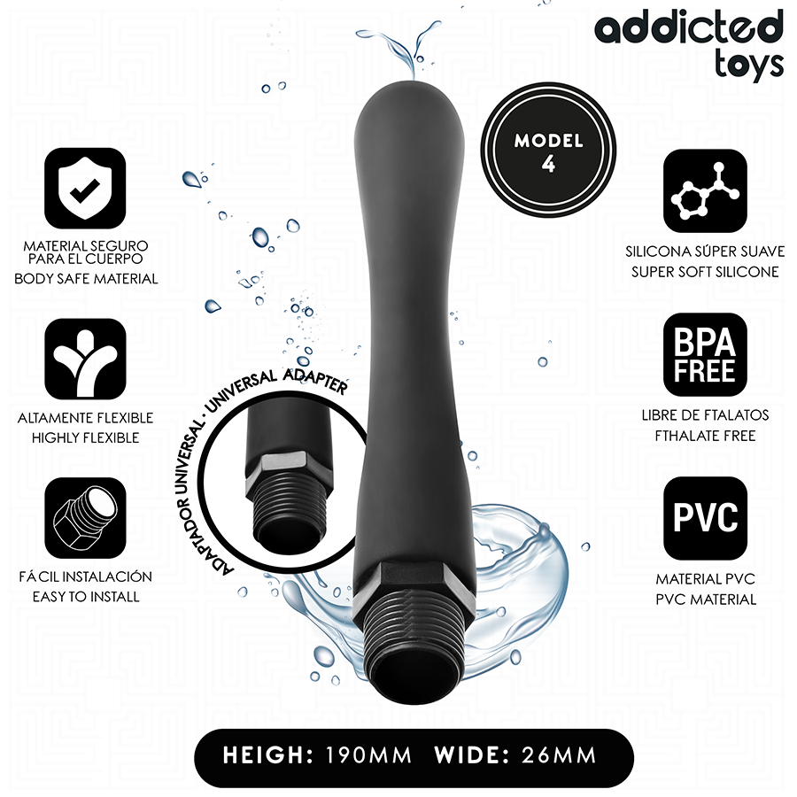 ADDICTED TOYS – LIMPIADOR ANAL CON ADAPTADOR UNIVERSAL MODELO 4