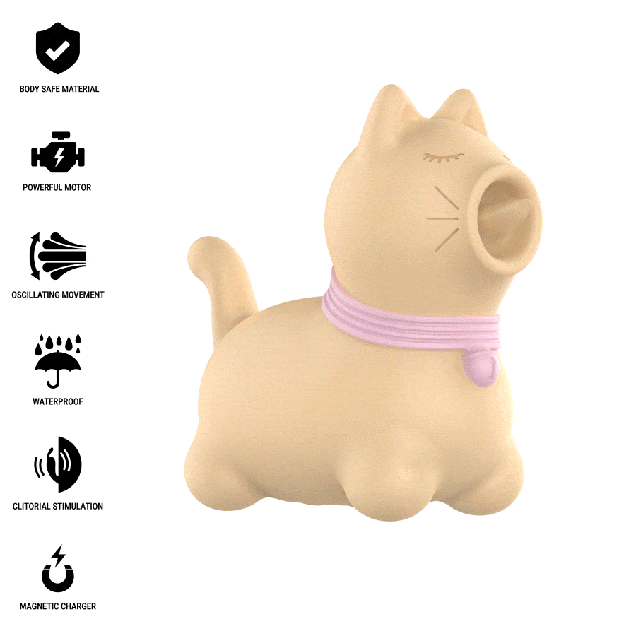 INTENSE – ESTIMULADOR PUPPY LENGUA ROTADORA 360 PARA CLÍTORIS AMARILLO