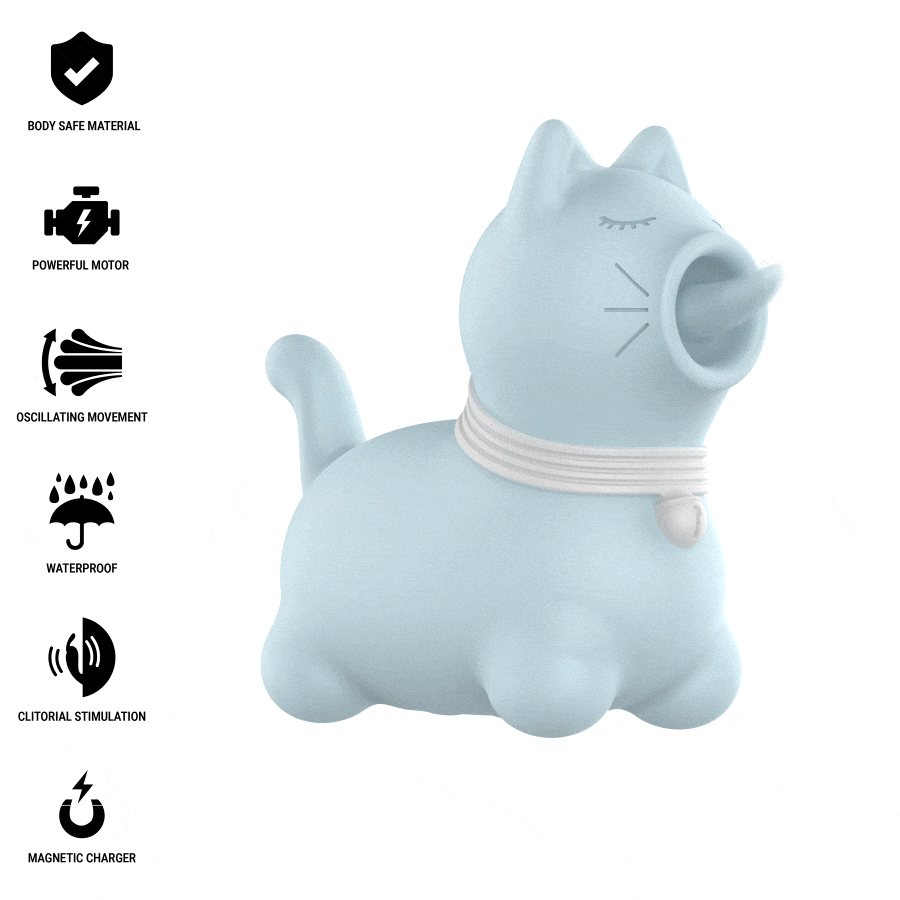 INTENSE – ESTIMULADOR PUPPY LENGUA ROTADORA 360 PARA CLÍTORIS AZUL