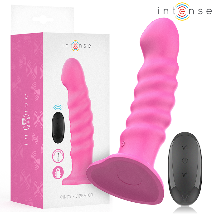 INTENSE – CINDY VIBRADOR TALLA L DISEÑO EN ESPIRAL 10 VIBRACIONES ROSA CONTROL REMOTO