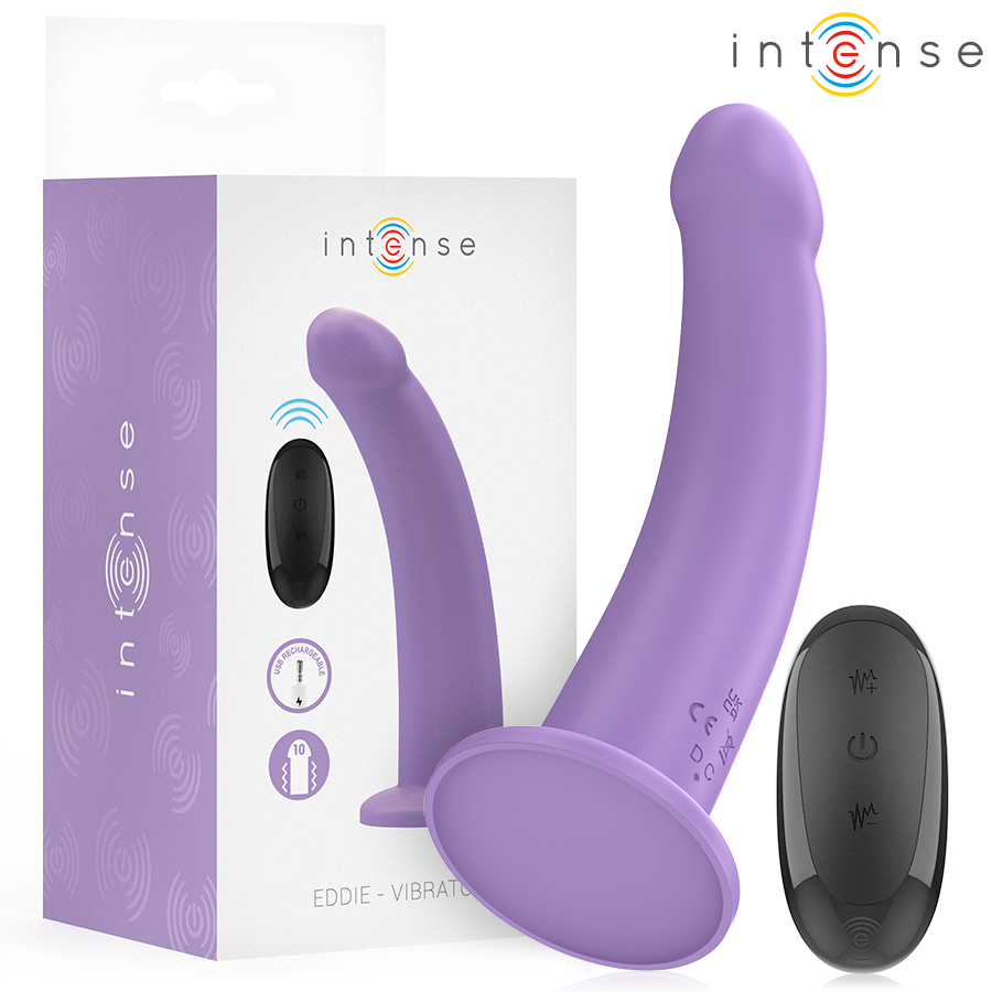 INTENSE – EDDIE VIBRADOR 17,5 CM 10 VIBRACIONES MORADO CONTROL REMOTO