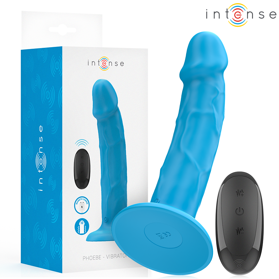 INTENSE – PHOEBE VIBRADOR REALÍSTICO 10 VIBRACIONES AZUL CONTROL REMOTO