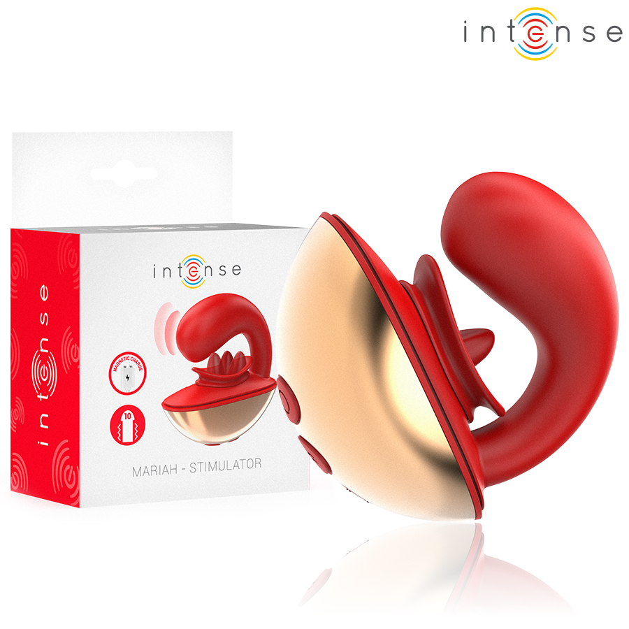 INTENSE – MARIAH VIBRADOR  ESTIMULADOR EN FORMA DE U 10 VIBRACIONES ROJO