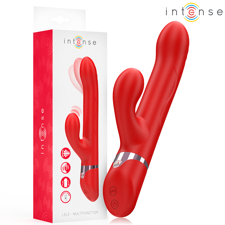 INTENSE – LELE VIBRADOR MULTIFUNCIÓN ROTATORIO  OSCILACIÓN  ESTIMULACIÓN ROJO