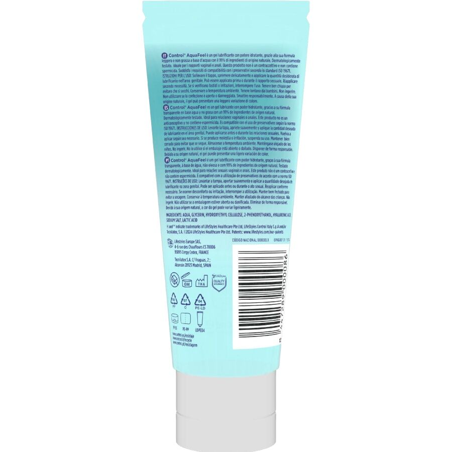 CONTROL – AQUAFEEL LUBRICANTE CON ÁCIDO HIALURÓNICO 80 ML