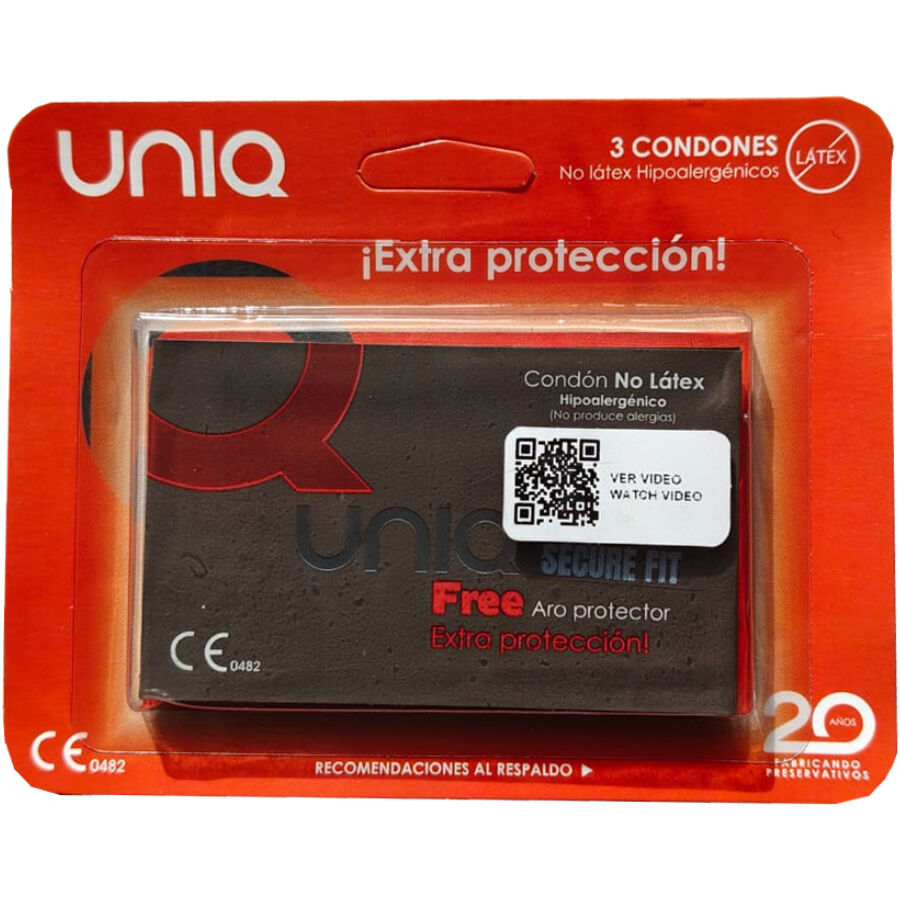 UNIQ – SECURE FIT LATEX-FREE CONDOMS 3 UNITS