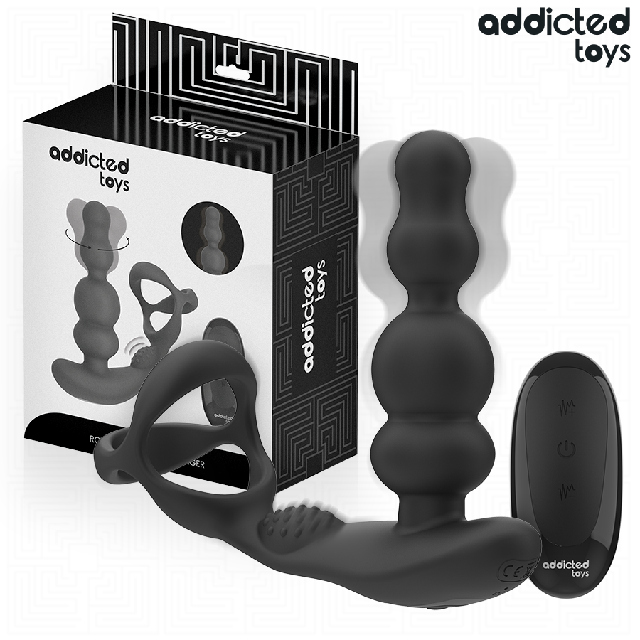 ADDICTED TOYS – MASAJEADOR PROSTÁTICO ROTATORIO CONTROL REMOTO