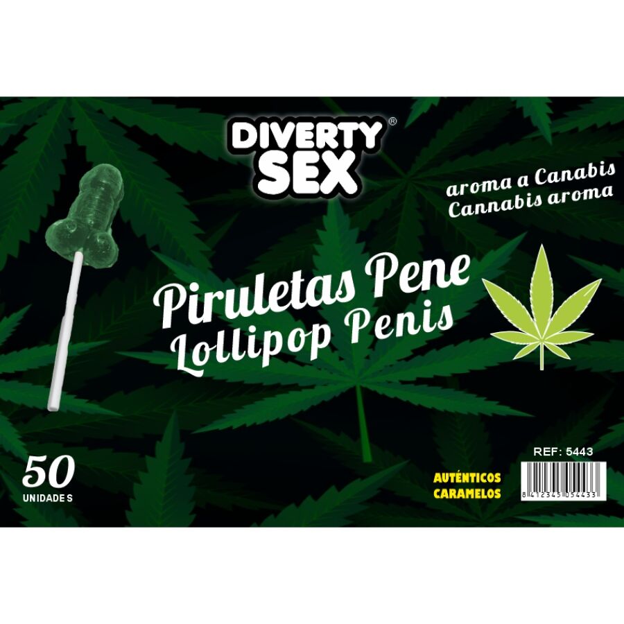 DIABLO GOLOSO – 50 PIRULETAS PENE AROMA CANNABIS