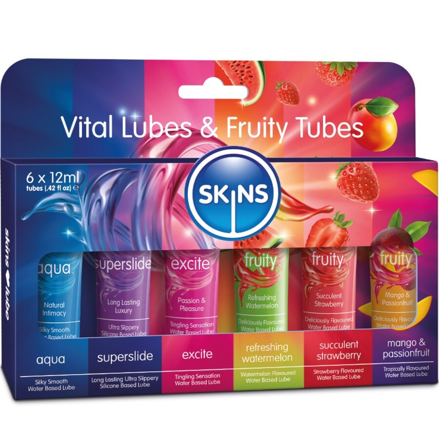 SKINS – VITAL FRUITY LUBES KIT LUBRICANTES 6 x 12 ML