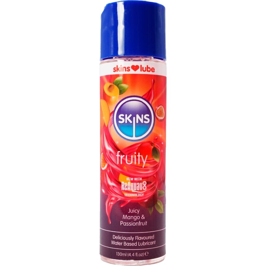 SKINS – FRUITY LUBRICANTE BASE DE AGUA MANGO  FRUTA PASIÓN 130 ML