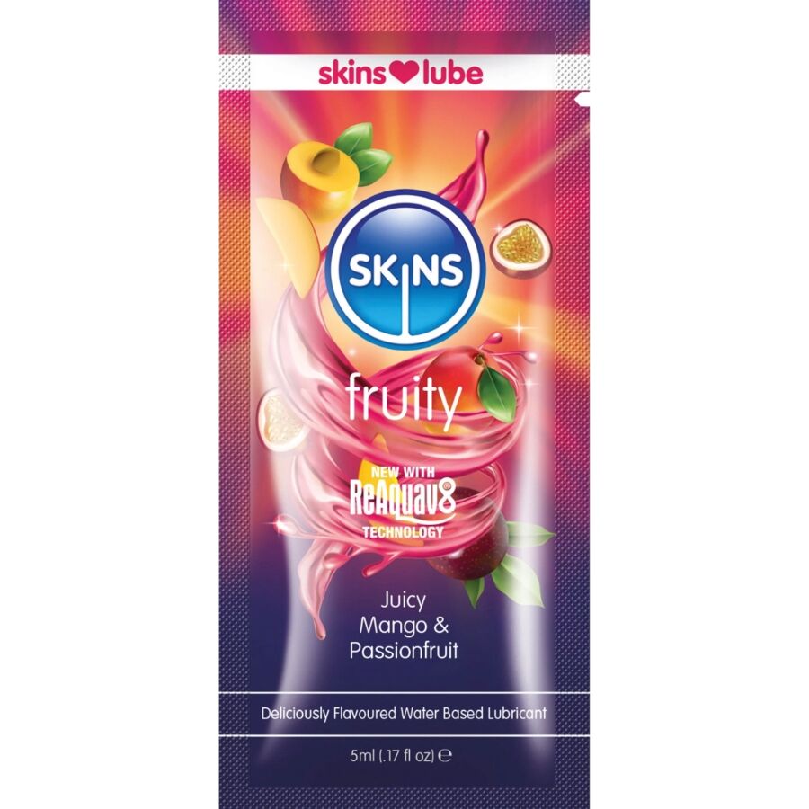 SKINS – FRUITY WATER-BASED LUBRICANT MANGO  PASSION FRUIT SINGLE-DOSE 5 ML