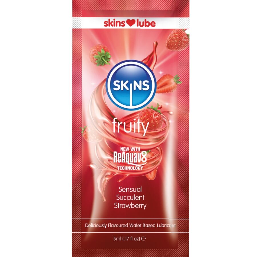 SKINS – FRUITY WATER-BASED LUBRICANT STRAWBERRY SINGLE-DOSE 5 ML