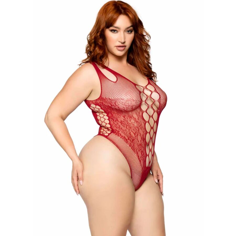 LEG AVENUE – 81641X BODY TIRANTES SIN COSTURAS BURDEOS TALLA 1X/2X