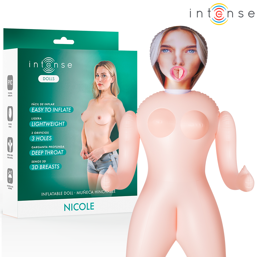 INTENSE DOLLS – NICOLE MUÑECA HINCHABLE CON TRES ORIFICIOS