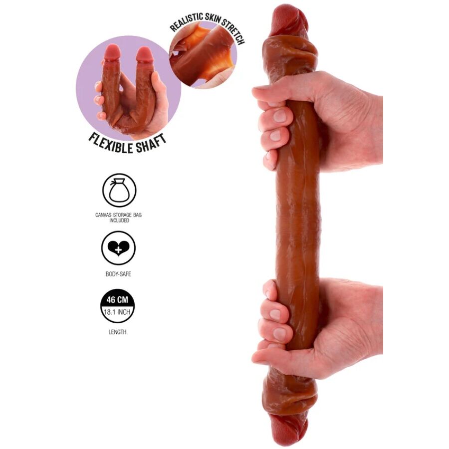 GET REAL – DILDO DOBLE DONG DE SILICONA CARAMELO 46 CM