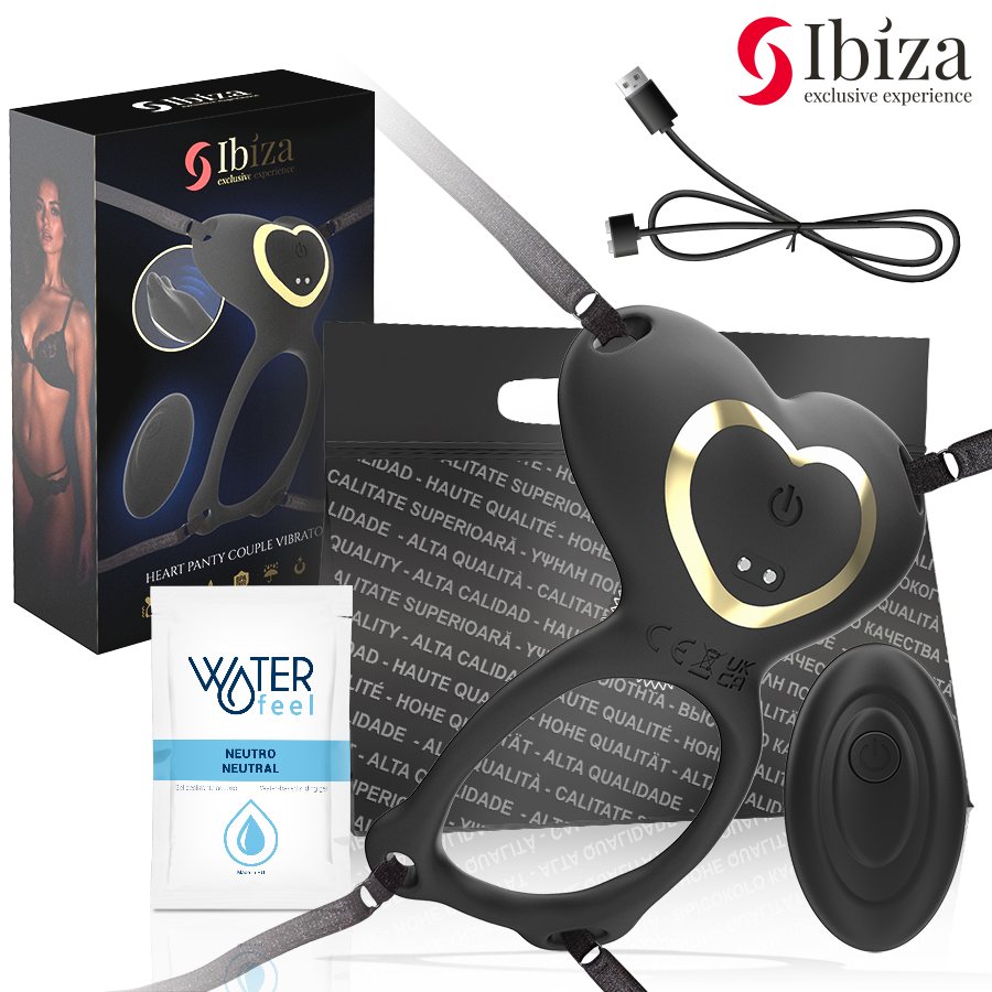 IBIZA – VIBRADOR PARA PAREJAS FORMA DE BRAGUITA CORAZON CONTROL REMOTO
