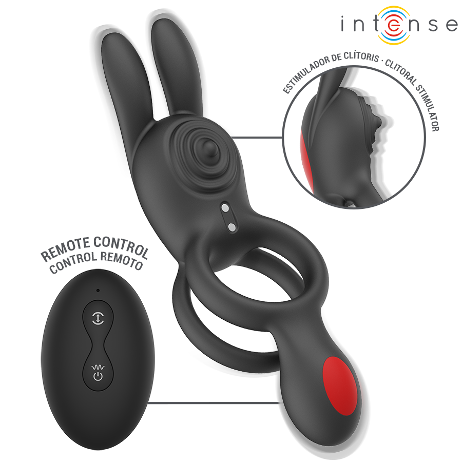 INTENSE – QUINN ANILLO DOBLE CON VIBRACIÓN CON CONTROL REMOTO