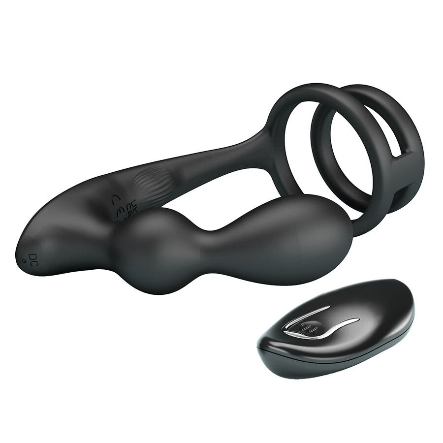 MR PLAY – ANILLO PARA PENE CON PLUG ANAL CON VIBRACIÓN CONTROL REMOTO