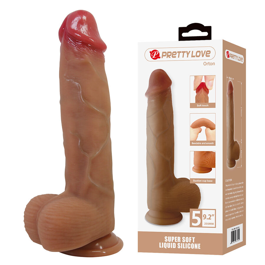 PRETTY LOVE – ORTON DILDO REALÍSTICO CON VENTOSA 23.5 CM -Ø- 4.9 CM