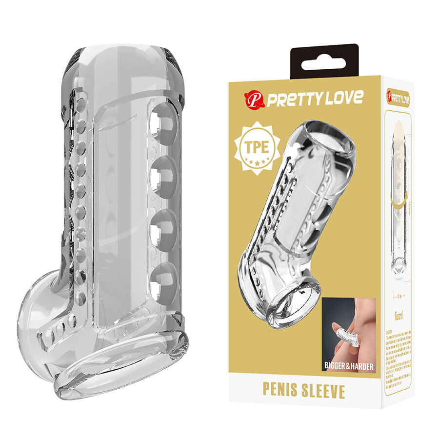 PRETTY LOVE – FUNDA PARA PENE TEXTURIZADA TRANSPARENTE