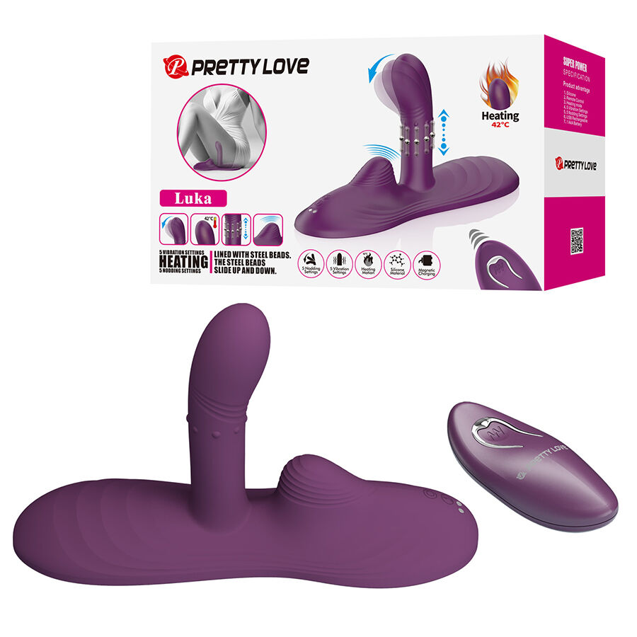PRETTY LOVE – LUKA SIT-DOWN VIBRADOR CON EFECTO CALOR Y CONTROL REMOTO