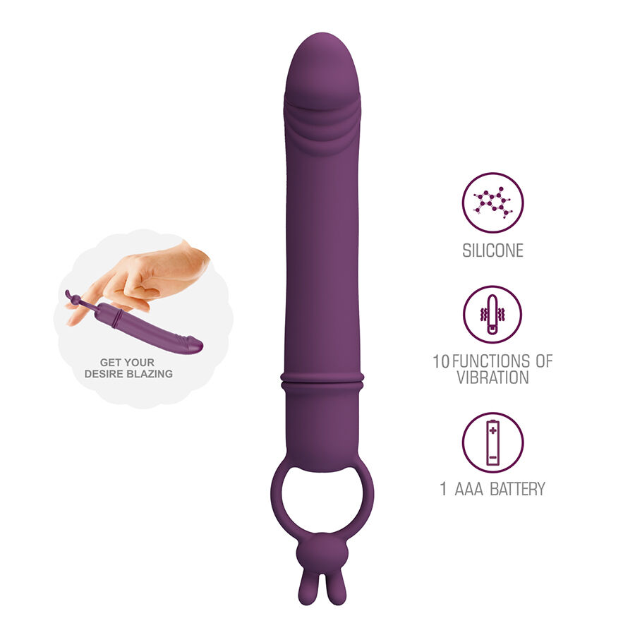 PRETTY LOVE – CORA VIBRADOR FORMA PENE CON ANILLO DE SUJECIÓN