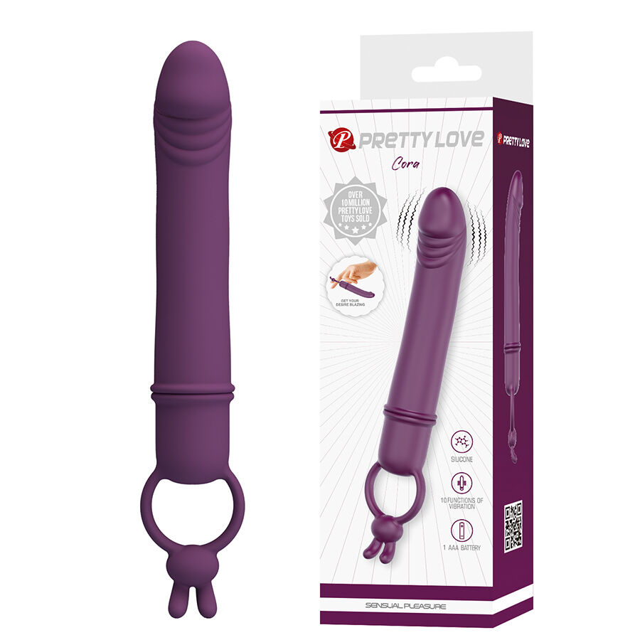 PRETTY LOVE – CORA VIBRADOR FORMA PENE CON ANILLO DE SUJECIÓN