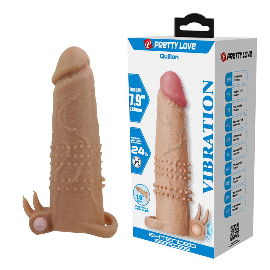 PRETTY LOVE – QUILLON FUNDA PARA PENE CON ESTIMULADOR DE CLÍTORIS Y VIBRACIÓN