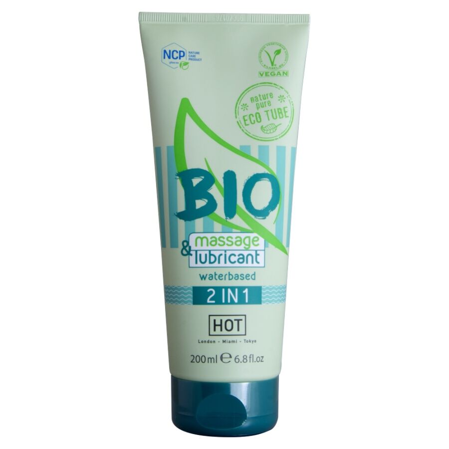 HOT – BIO MASSAGE  LUBRICANTE BASE AGUA 2 EN 1 200 ML