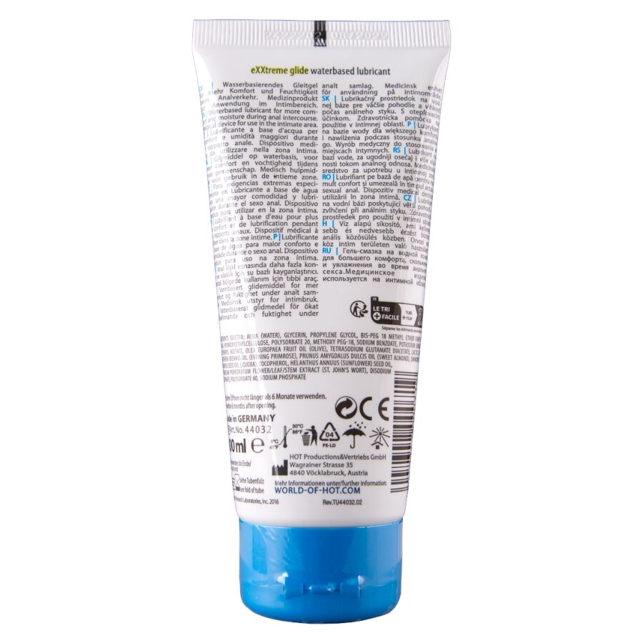 HOT – EXXTREME GLIDE LUBRICANTE BASE AGUA + ACEITE CONFORT A+ 100 ML