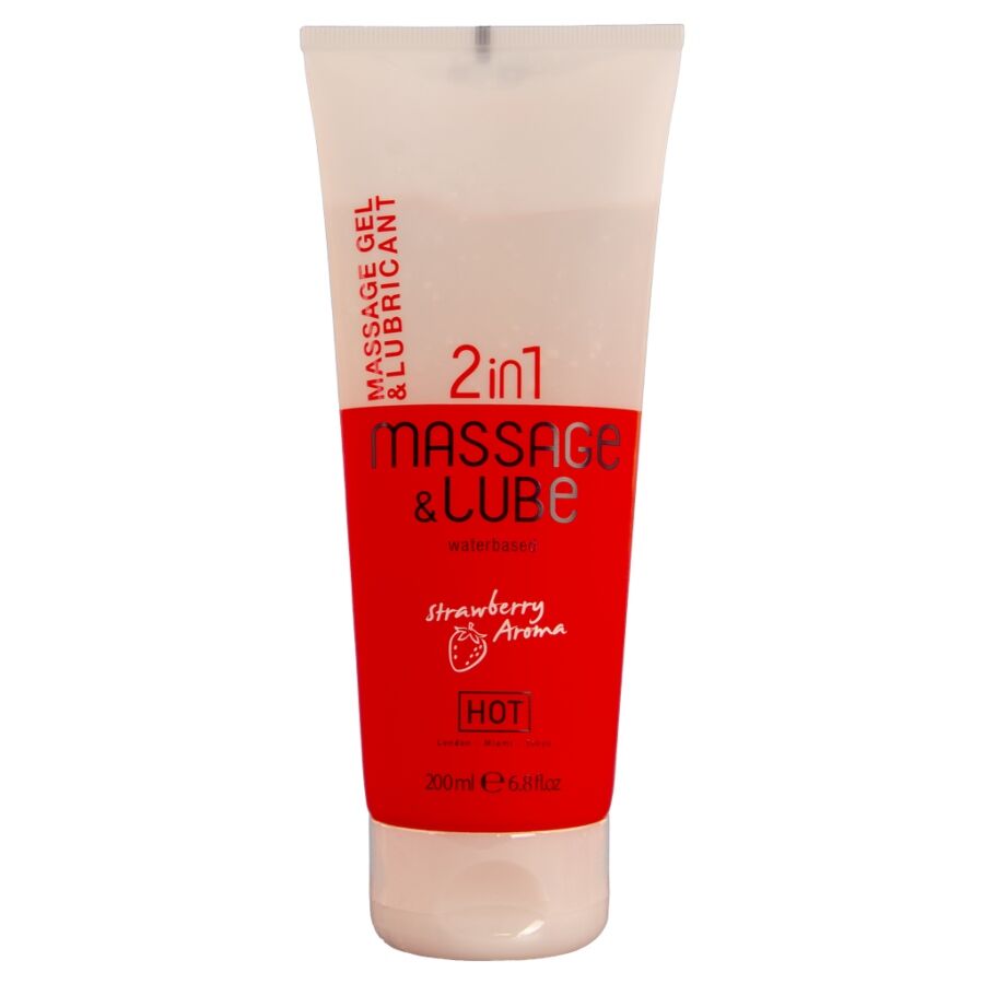 HOT – MASSAGE  GLIDE GEL 2 EN 1 FRESA 200 ML