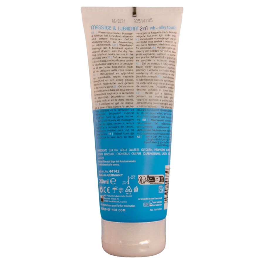HOT – MASSAGE  GLIDE GEL 2 EN 1 TACTO SEDOSO 200 ML