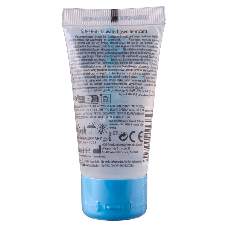 HOT – SUPERGLIDE LIQUID PLEASURE LUBRICANTE BASE AGUA 30 ML