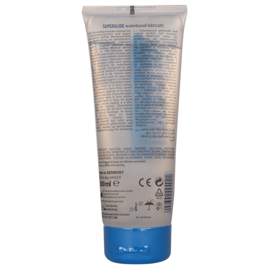 HOT – SUPERGLIDE LIQUID PLEASURE LUBRICANTE BASE AGUA 200 ML