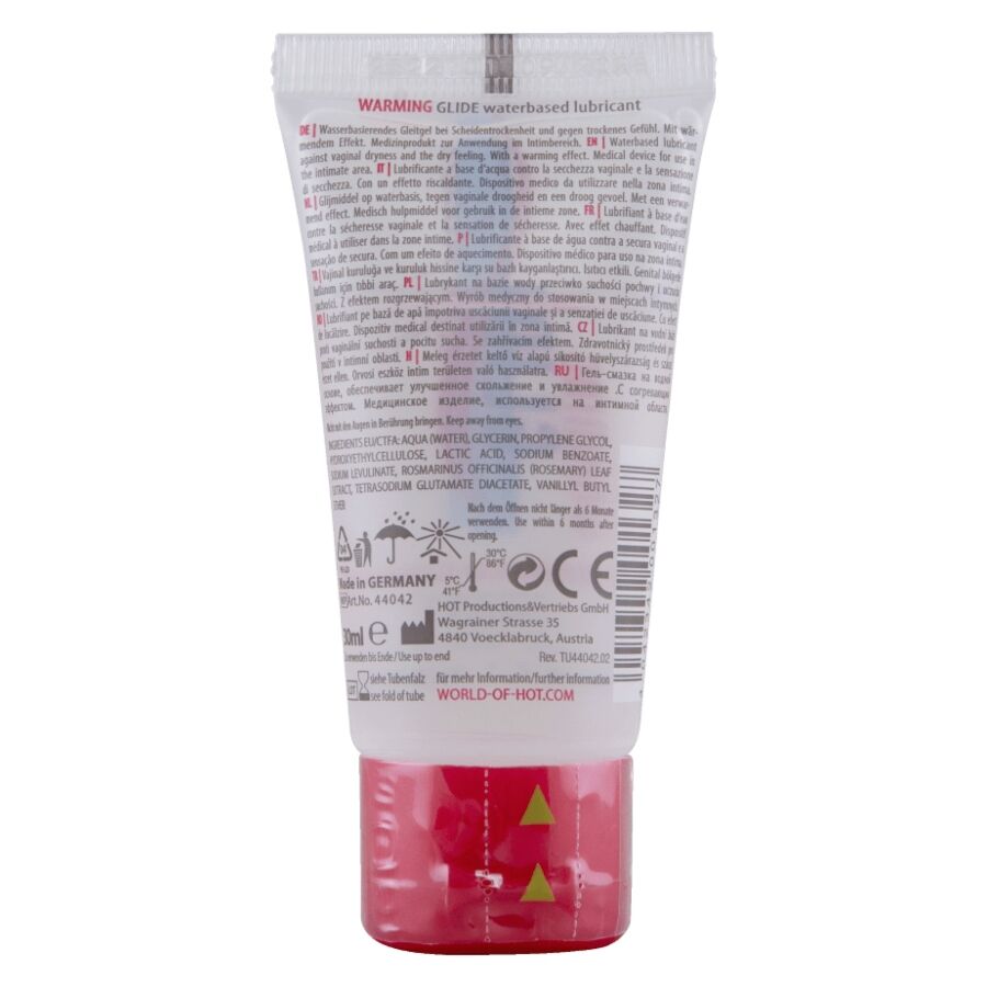 HOT – WARMING GLIDE LIQUID PLEASURE LUBRICANTE BASE AGUA EFECTO CALOR 30 ML