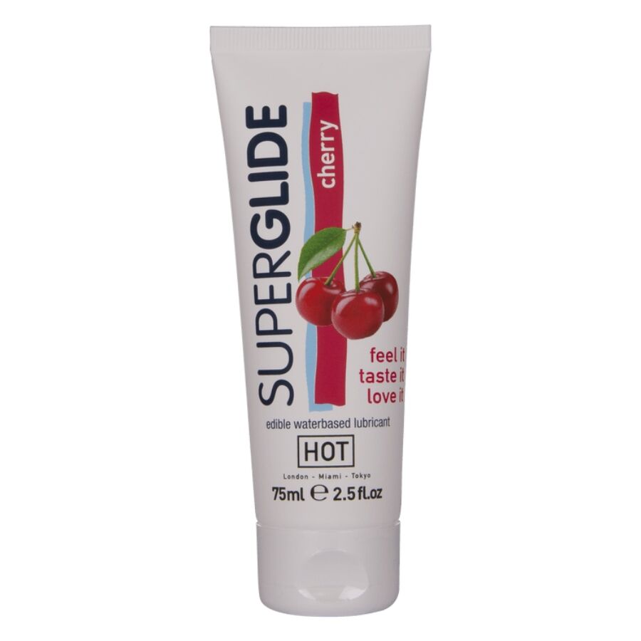 HOT – SUPERGLIDE LUBRICANTE COMESTIBLE BASE AGUA CEREZA 75 ML