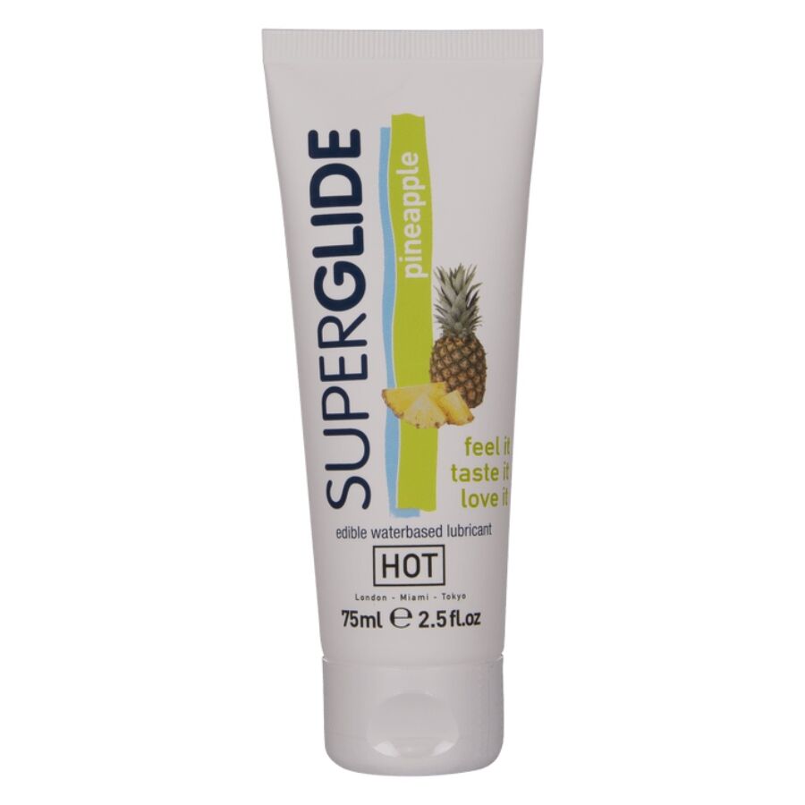 HOT – SUPERGLIDE LUBRICANTE COMESTIBLE BASE AGUA PIÑA 75 ML