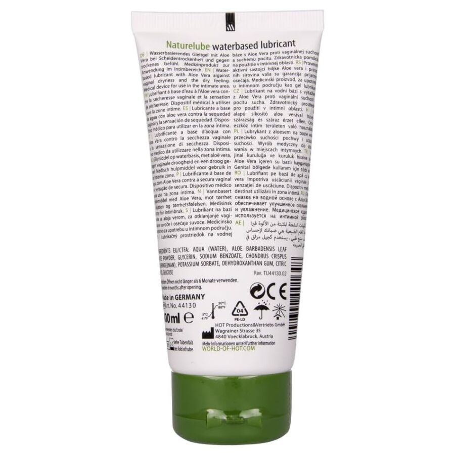 HOT – NATURE LUBE LUBRICANTE BASE AGUA ALOE VERA 100 ML