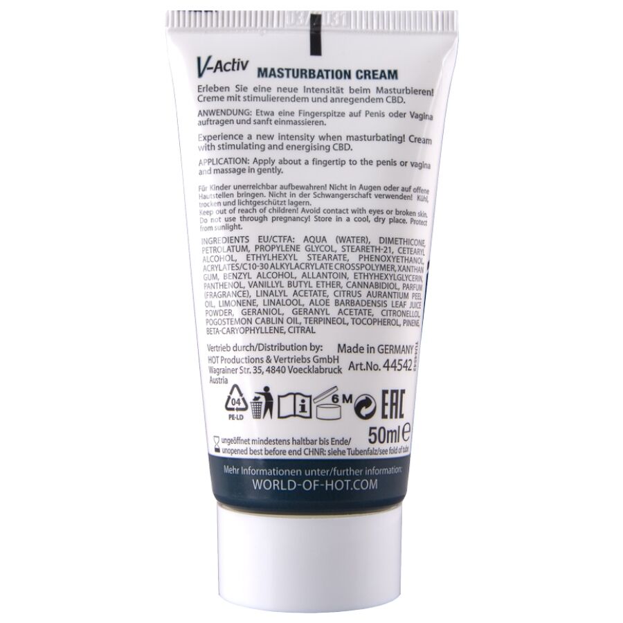 HOT – CREMA DE MASTURBACIÓN CON CBD – UNISEX 100 ML