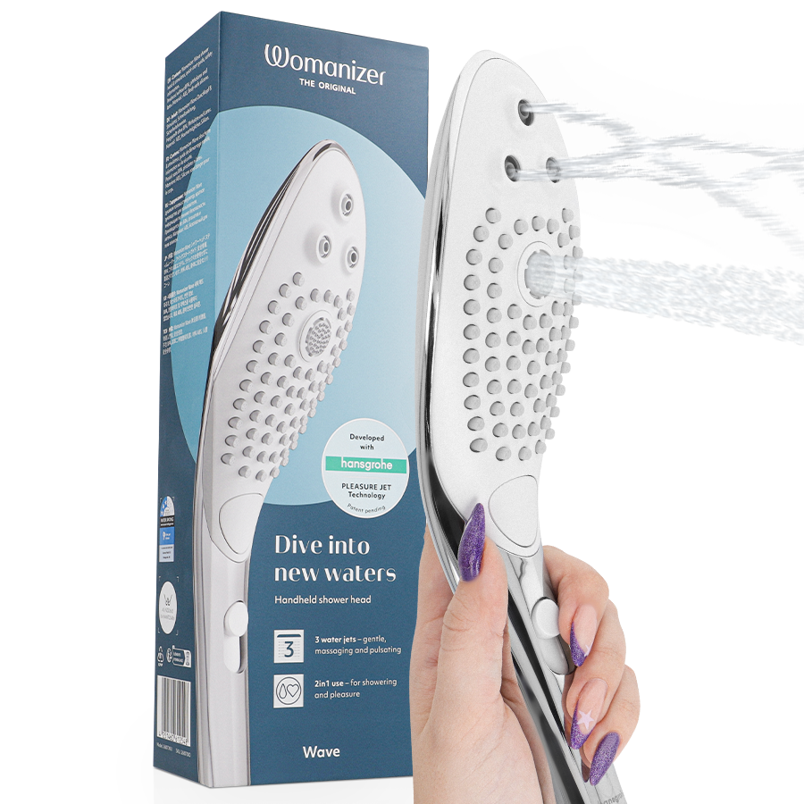 WOMANIZER – WAVE CABEZAL DE DUCHA ESTIMULADOR DE CLITORÍS PLATEADO