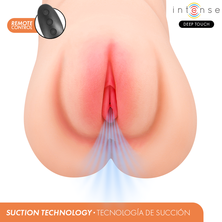 INTENSE DEEP TOUCH – KRISTA MASTURBADOR ANO Y VAGINA CON EFECTO SUCCION, VIBRACION Y VOZ CON CONTROL REMOTO 1.2KG