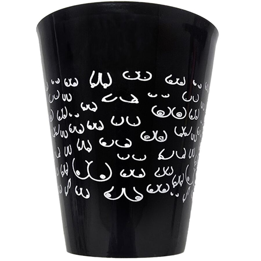 DIABLO PICANTE – VASO NEGRO 500 ML CON TETAS BLANCAS