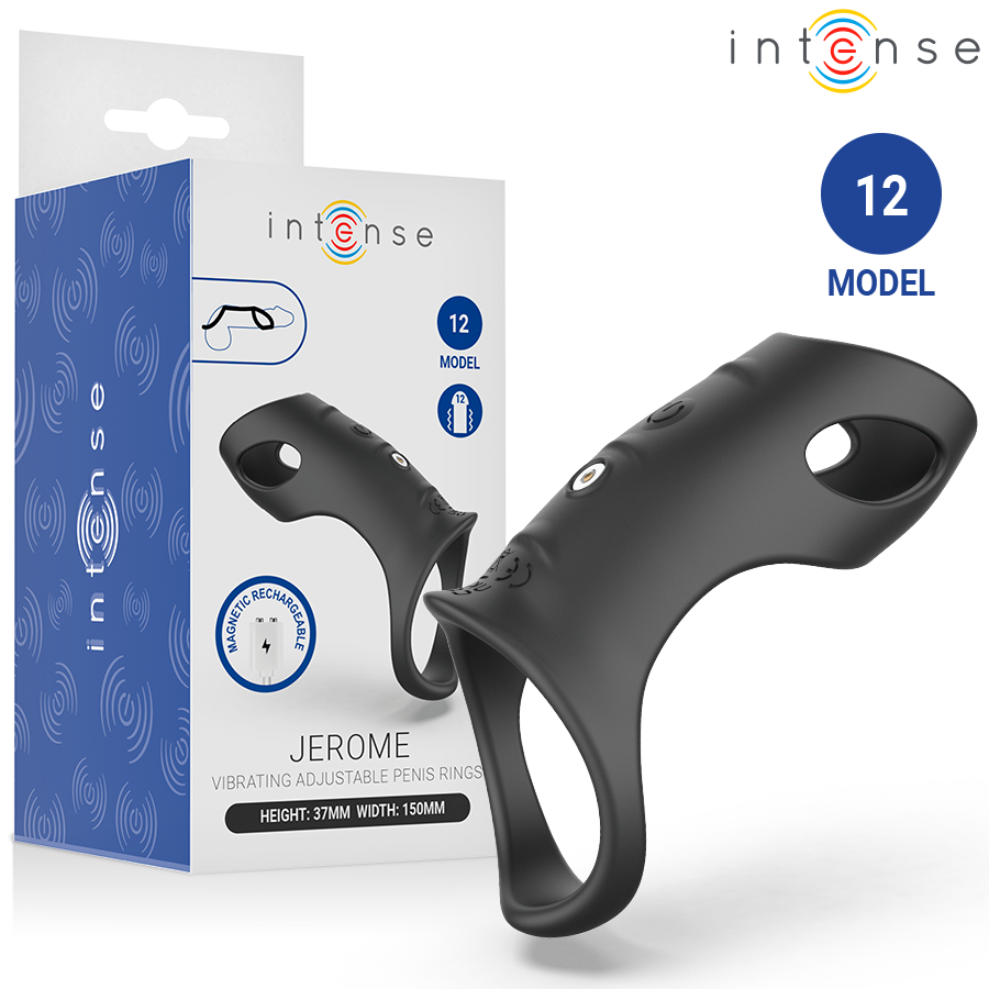 INTENSE – JEROME ADJUSTABLE VIBRATING PENIS RING MODEL 12
