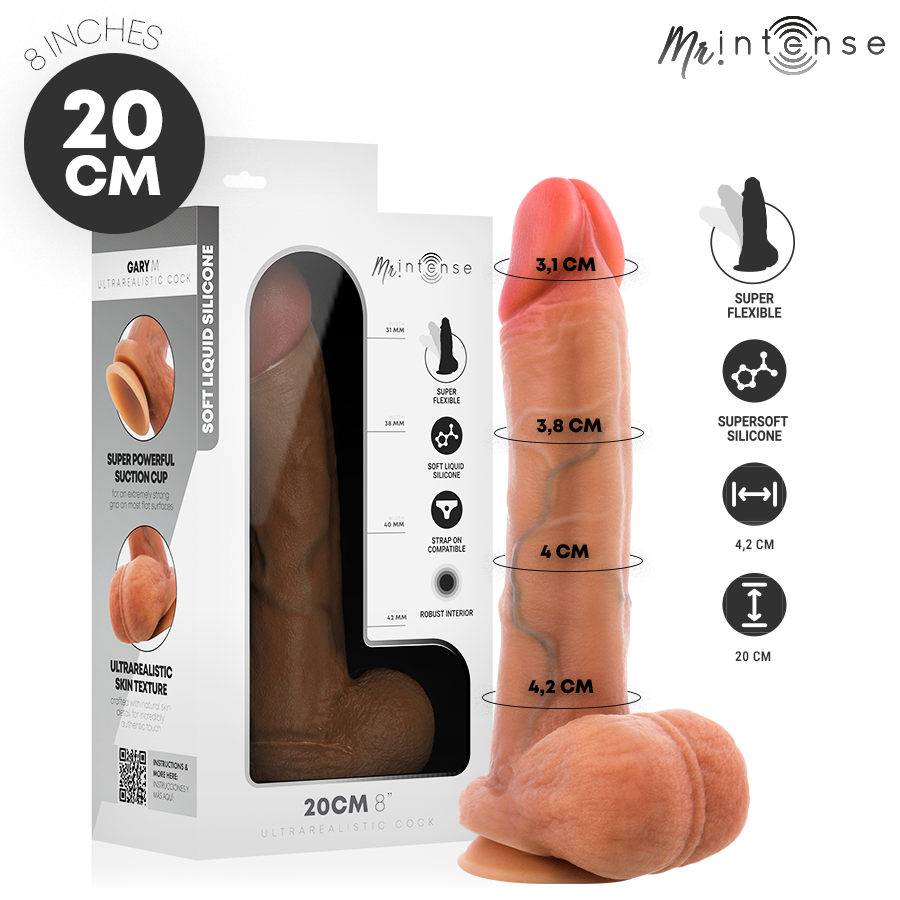 MR INTENSE – GARY M ULTRA-REALISTIC COCK WITH TESTICLES 20 CM -Ø- 4.2 CM